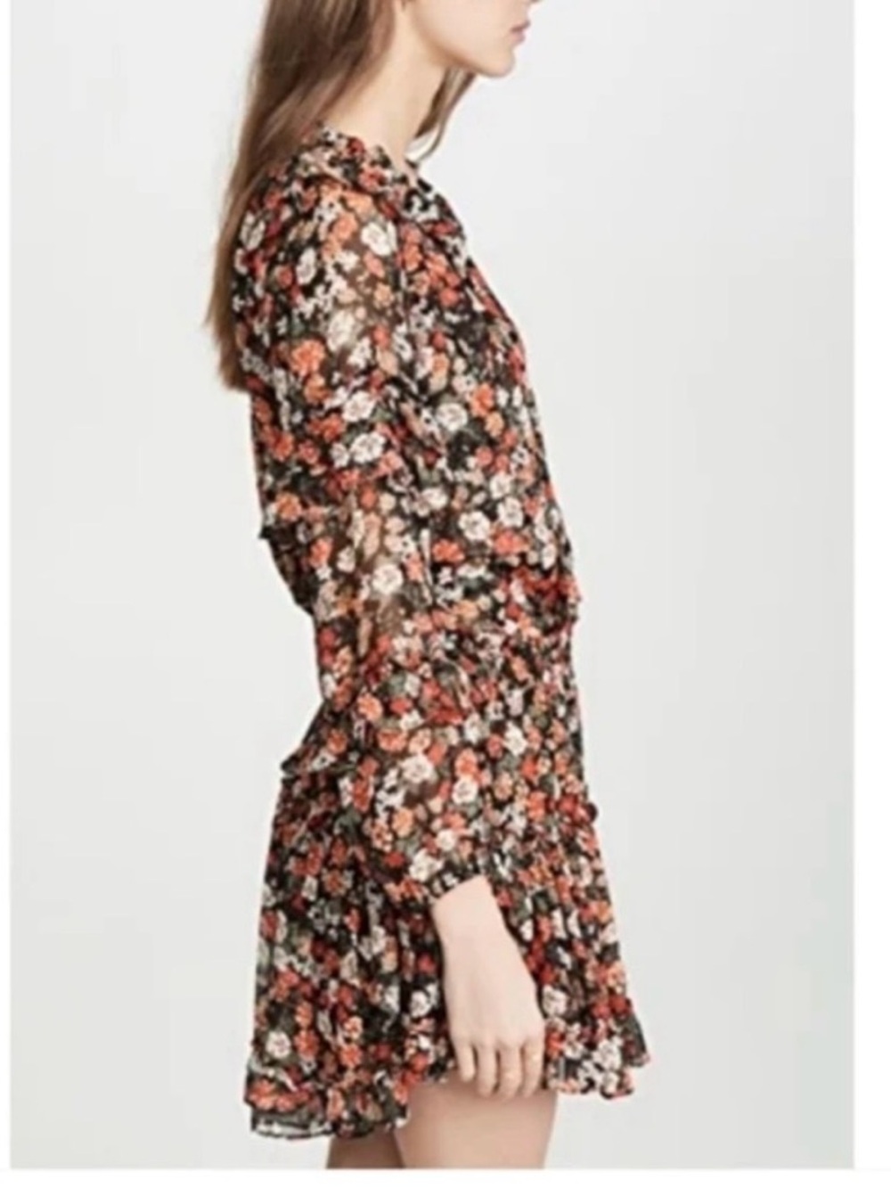 MISA Los Angeles Rizou Floral Smocked Mini Dress Long Sleeve Boho S - Picture 2 of 12